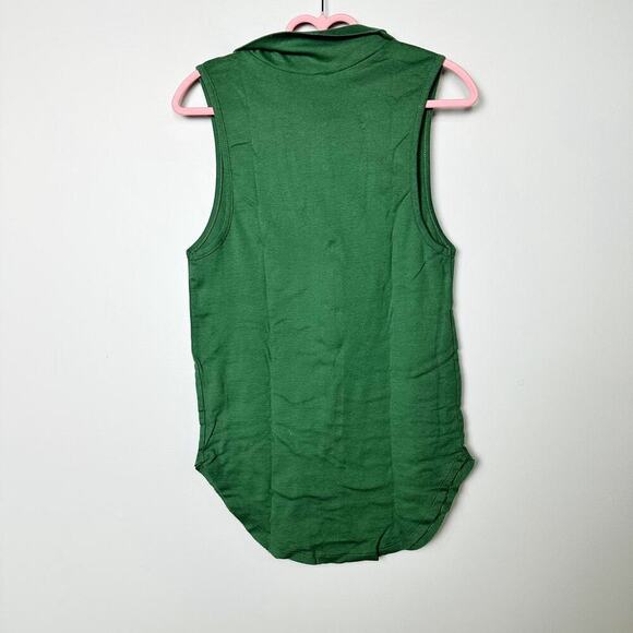 Free People NWOT Green LA Livin 90210 Muscle TankMock Neck Sleeveless Top Size S - Picture 4 of 8